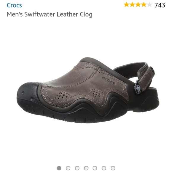 mens swiftwater leather crocs